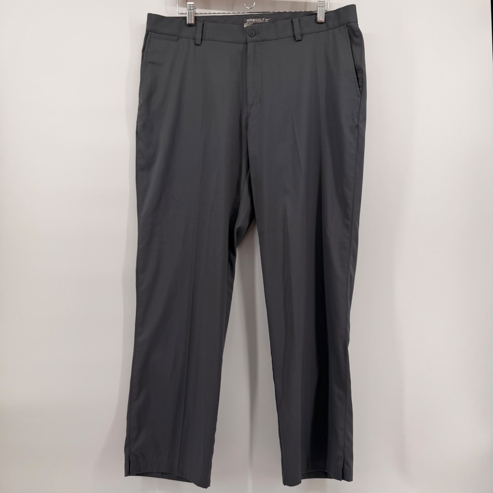 Nike Golf Dri-FIT Mens Black Flat Front Performance Golf Pants 36x30 906780-021